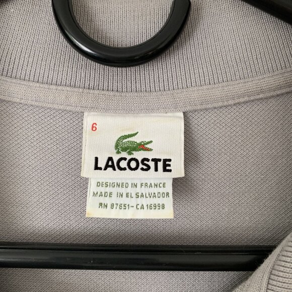 Lacoste Bundle Polo Shirt XL Purple & Gray Short Sleeve Classic Fit Cotton Croc - Picture 5 of 11